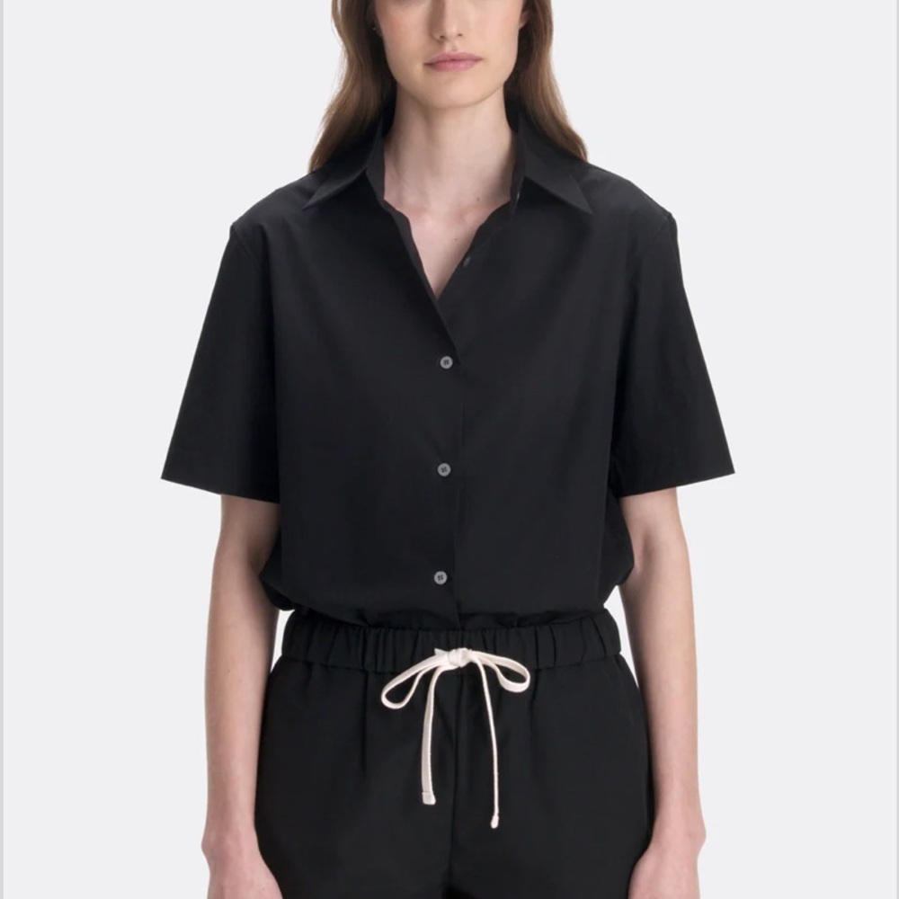 Renggli Short Sleeve Poplin Shirt In Ink Size Extra Small